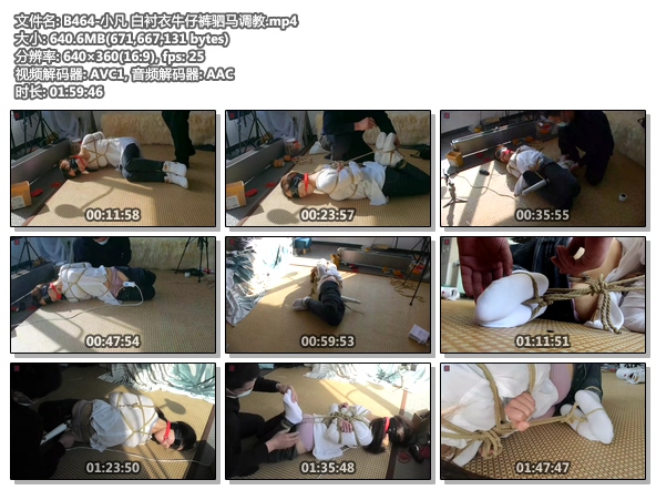 B464-小凡 白衬衣牛仔裤驷马调教