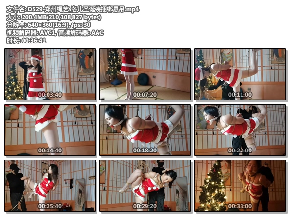 D529-郑州绳艺_洛儿圣诞装捆绑悬吊